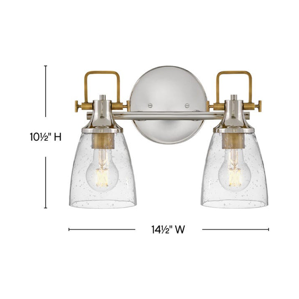 Easton Bath Vanity Light - line drawing.
