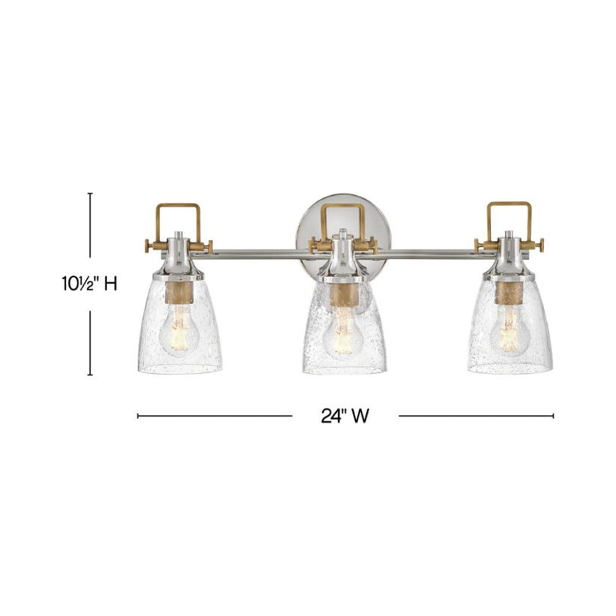Easton Bath Vanity Light - line drawing.