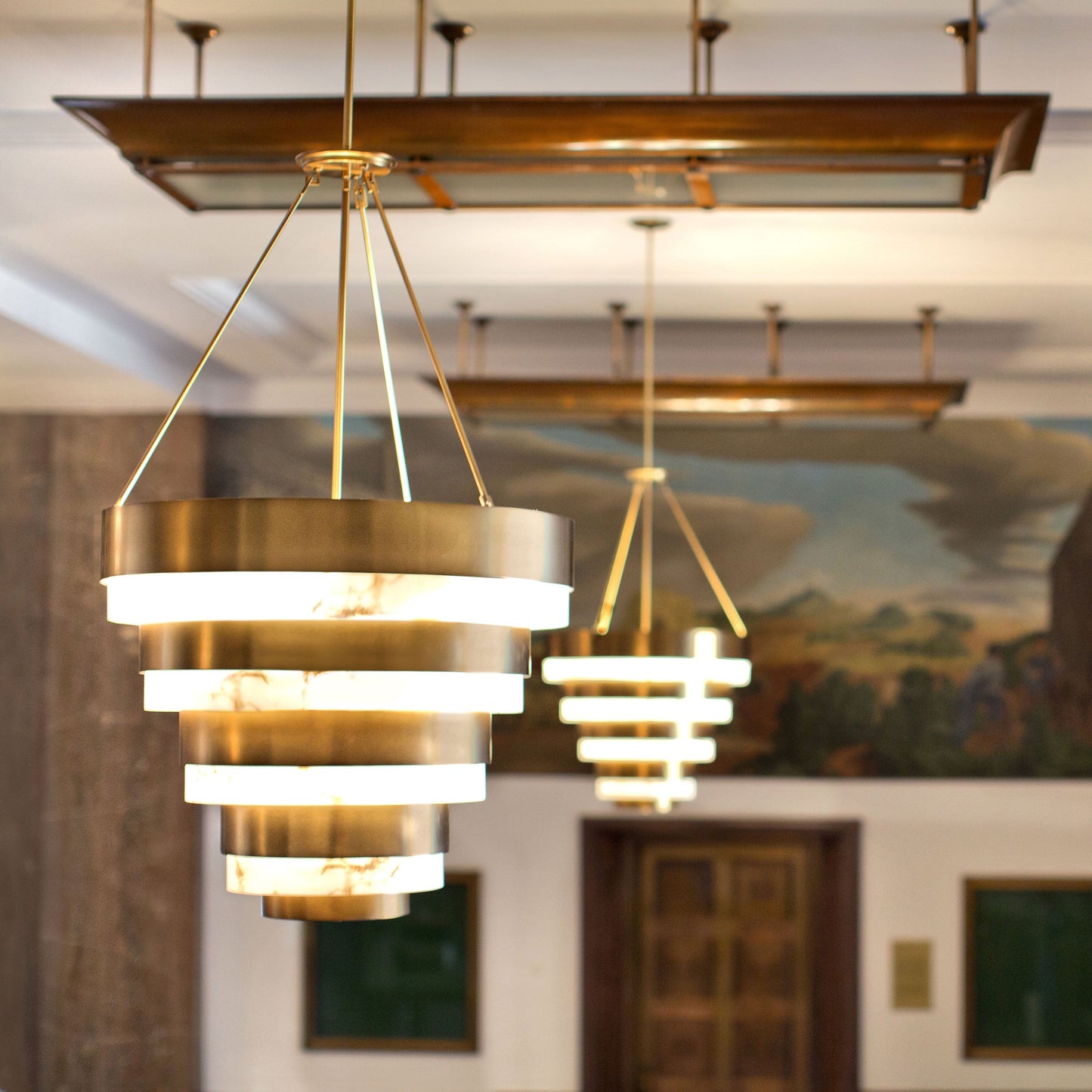 Echlon Chandelier in living room.