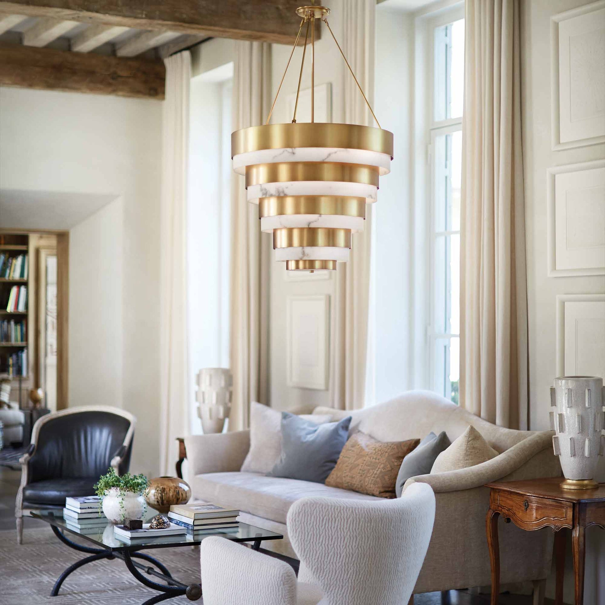 Echlon Chandelier in living room.