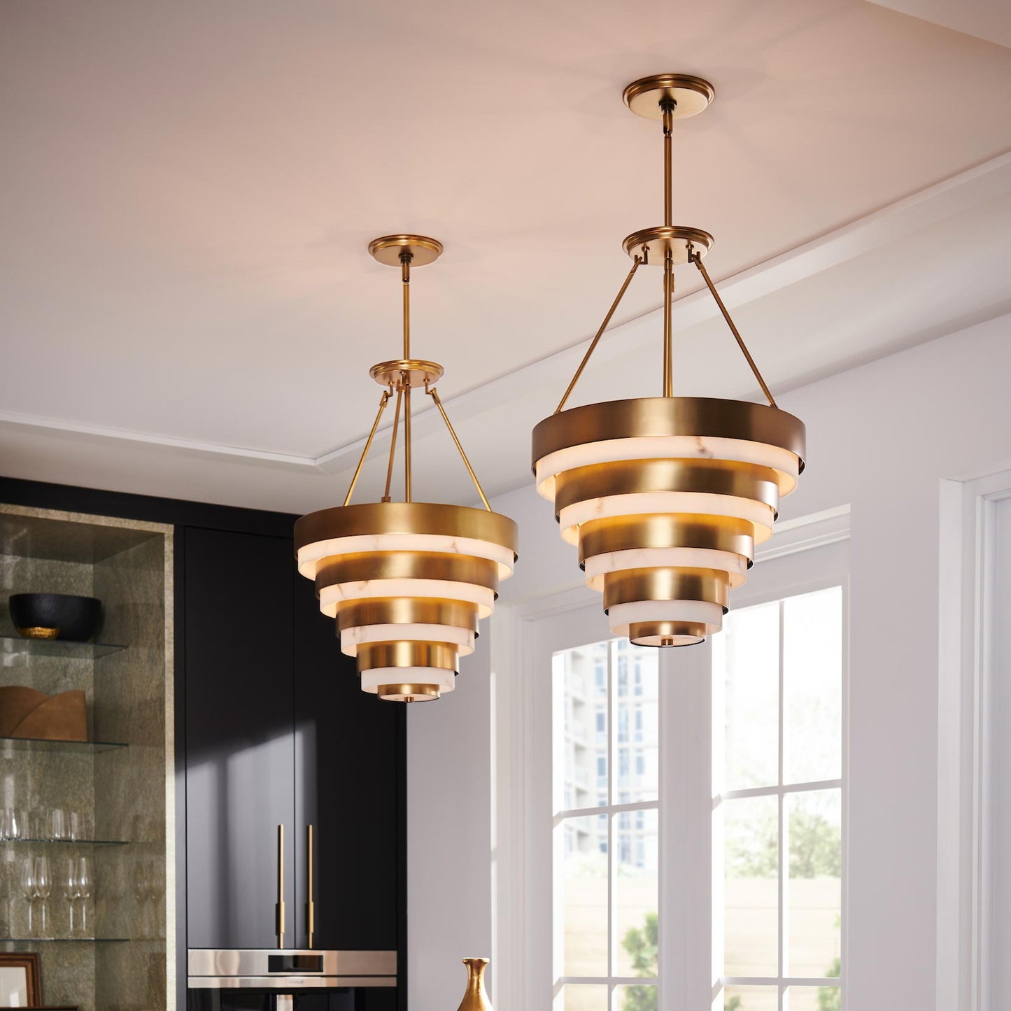 Echlon Chandelier in living room.