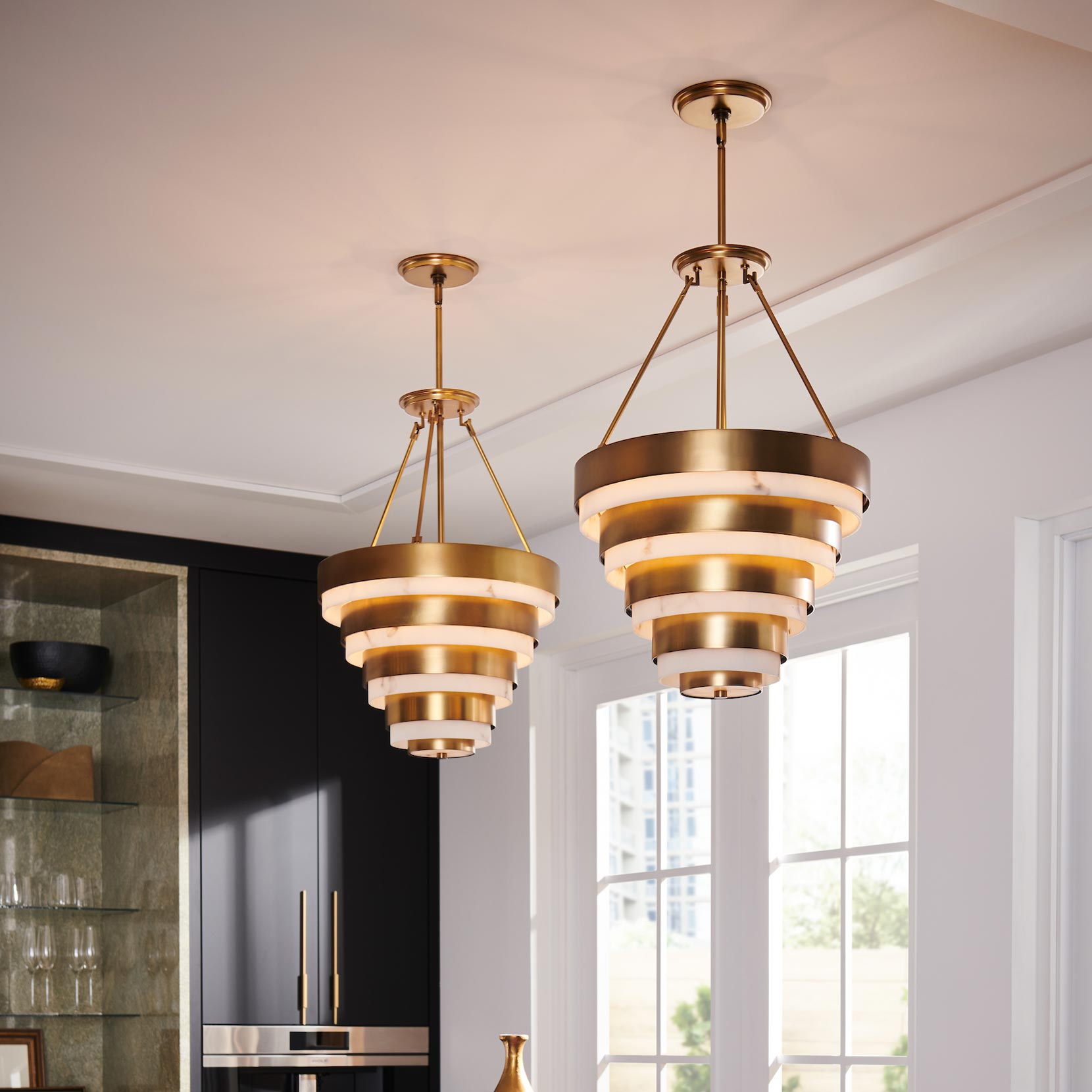 Echlon Chandelier in living room.