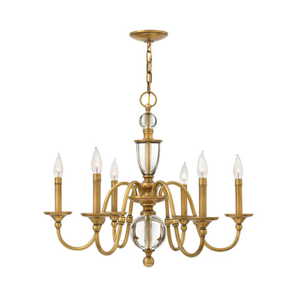 Eleanor Chandelier in Heritage Brass (6-Light).