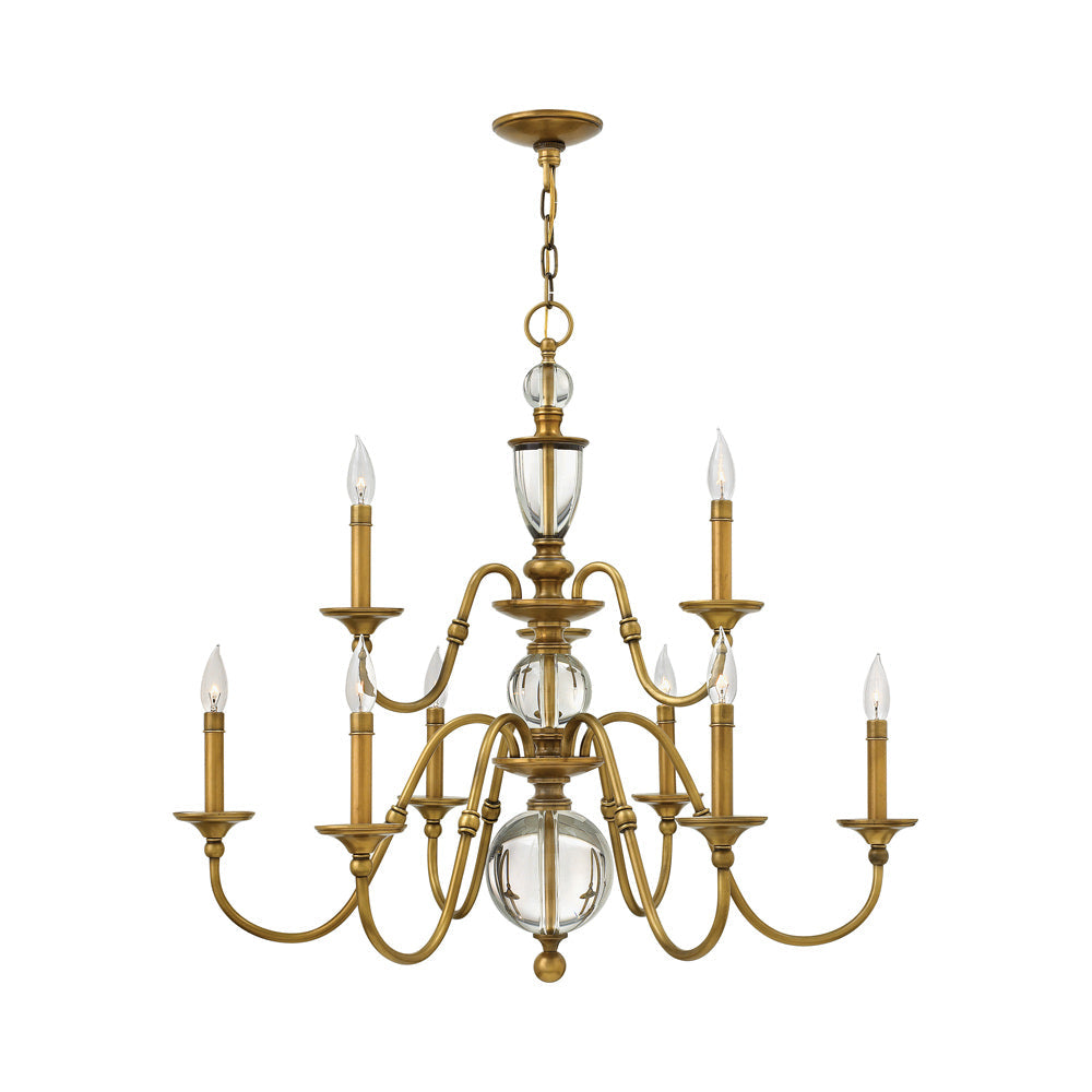 Eleanor Chandelier in Heritage Brass (9-Light).