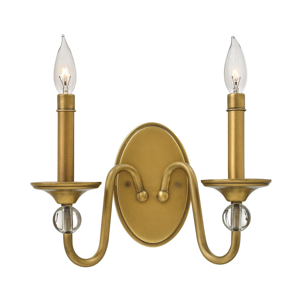 Eleanor Wall Light in Heritage Brass.