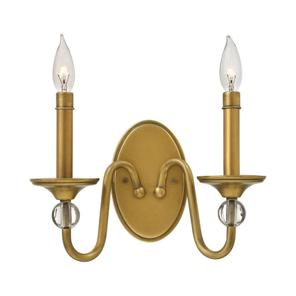 Eleanor Wall Light in Heritage Brass.