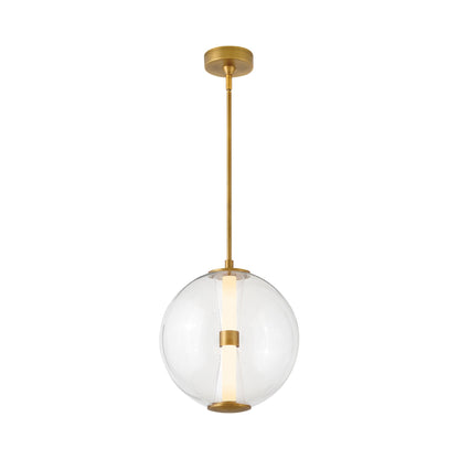 Elin LED Pendant Light in Lacquered Brass.