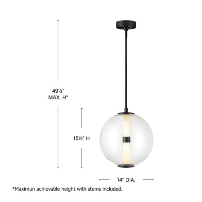 Elin LED Pendant Light - line drawing.
