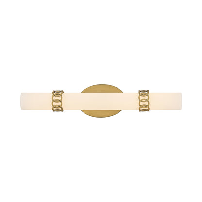 Eliza LED Bath Vanity Light in Lacquered Brass.