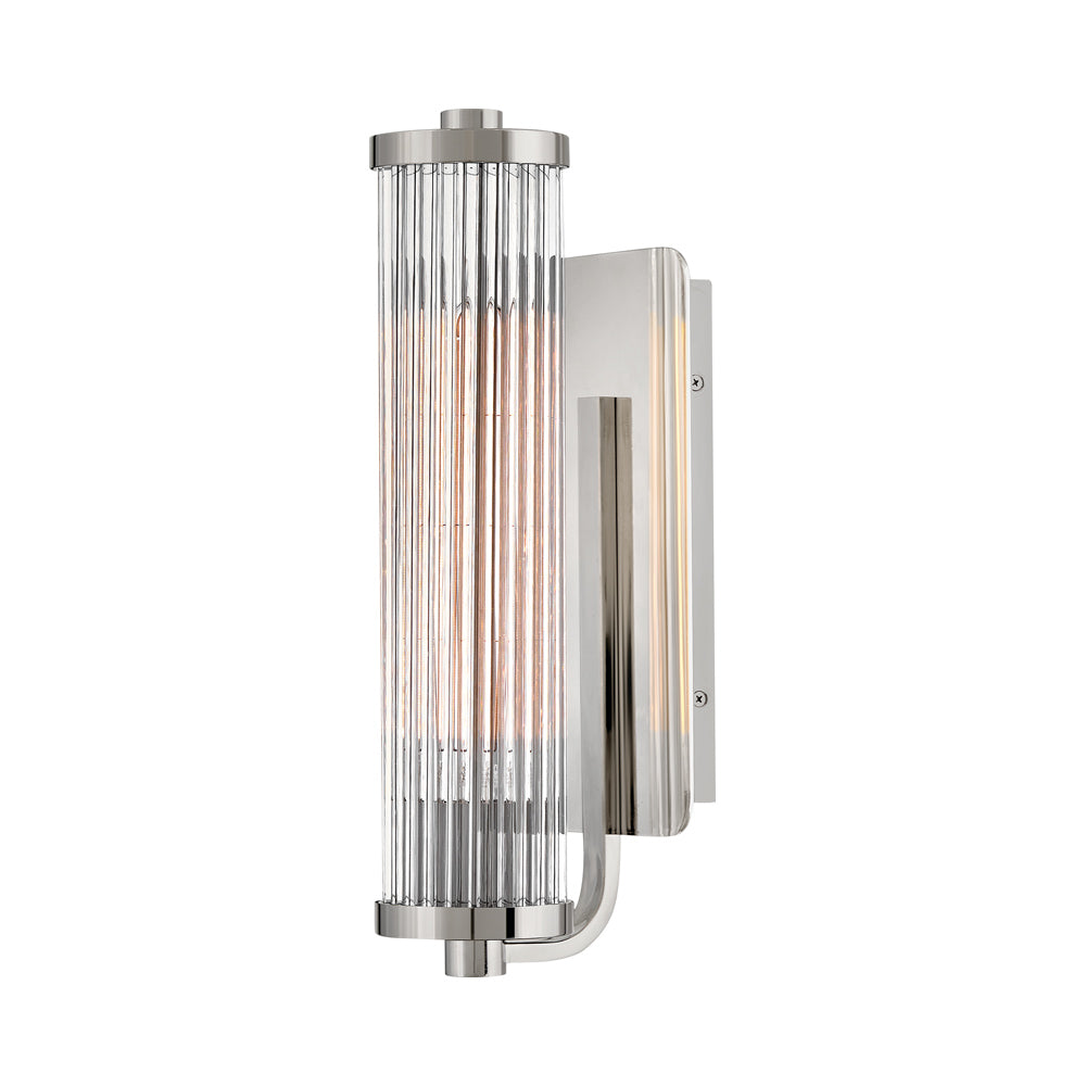 Ellery Bath Wall Light in Polished Nickel.