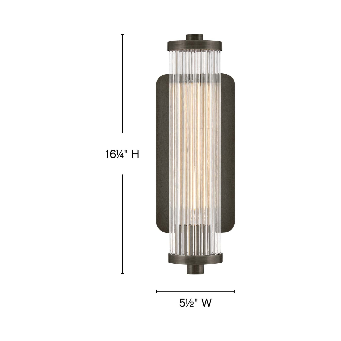 Ellery Bath Wall Light - line drawing.