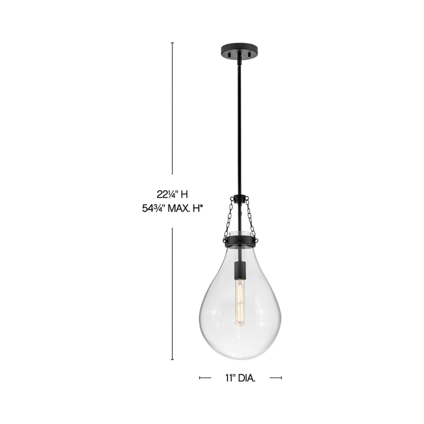 Eloise Pendant Light - line drawing.