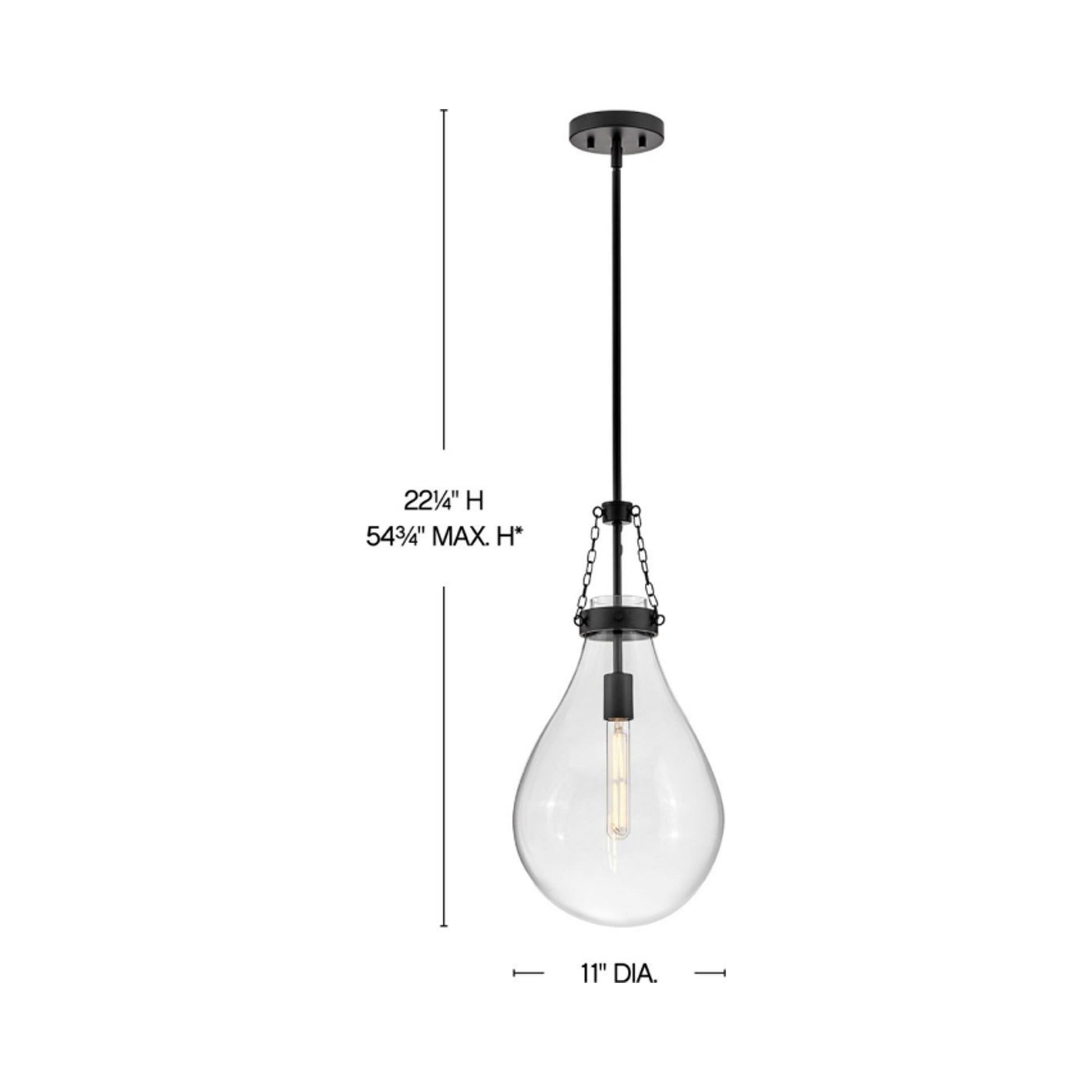 Eloise Pendant Light - line drawing.