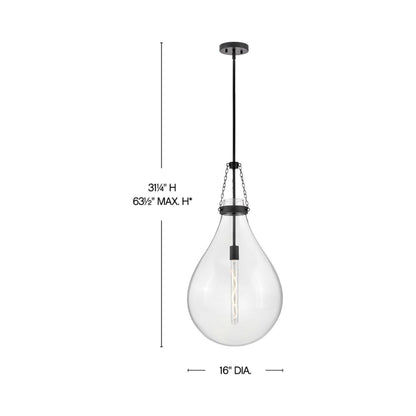 Eloise Pendant Light - line drawing.