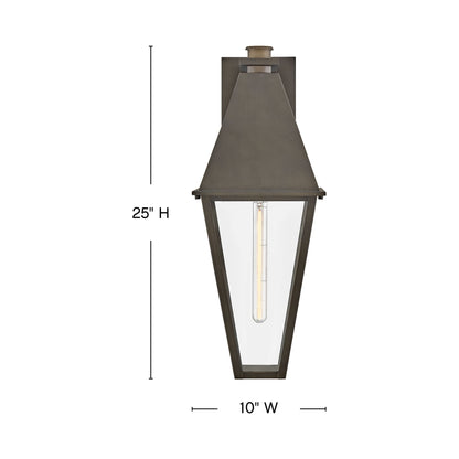 Endsley Outdoor Single Wall Light - line drawing.