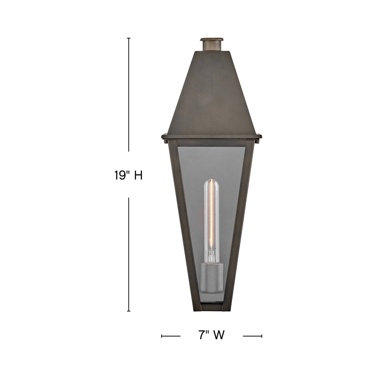 Endsley Outdoor Wall Light - line drawing.
