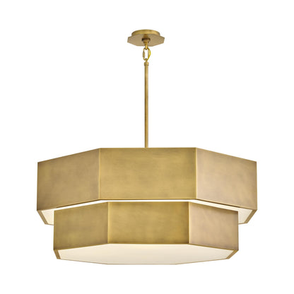 Facet Chandelier in Heritage Brass (Large).