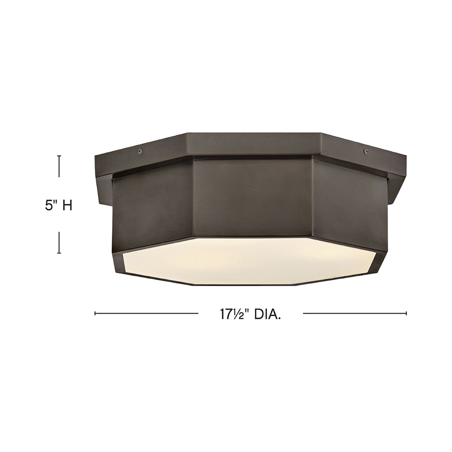 Facet Flush Mount Ceiling Light - line drawing.