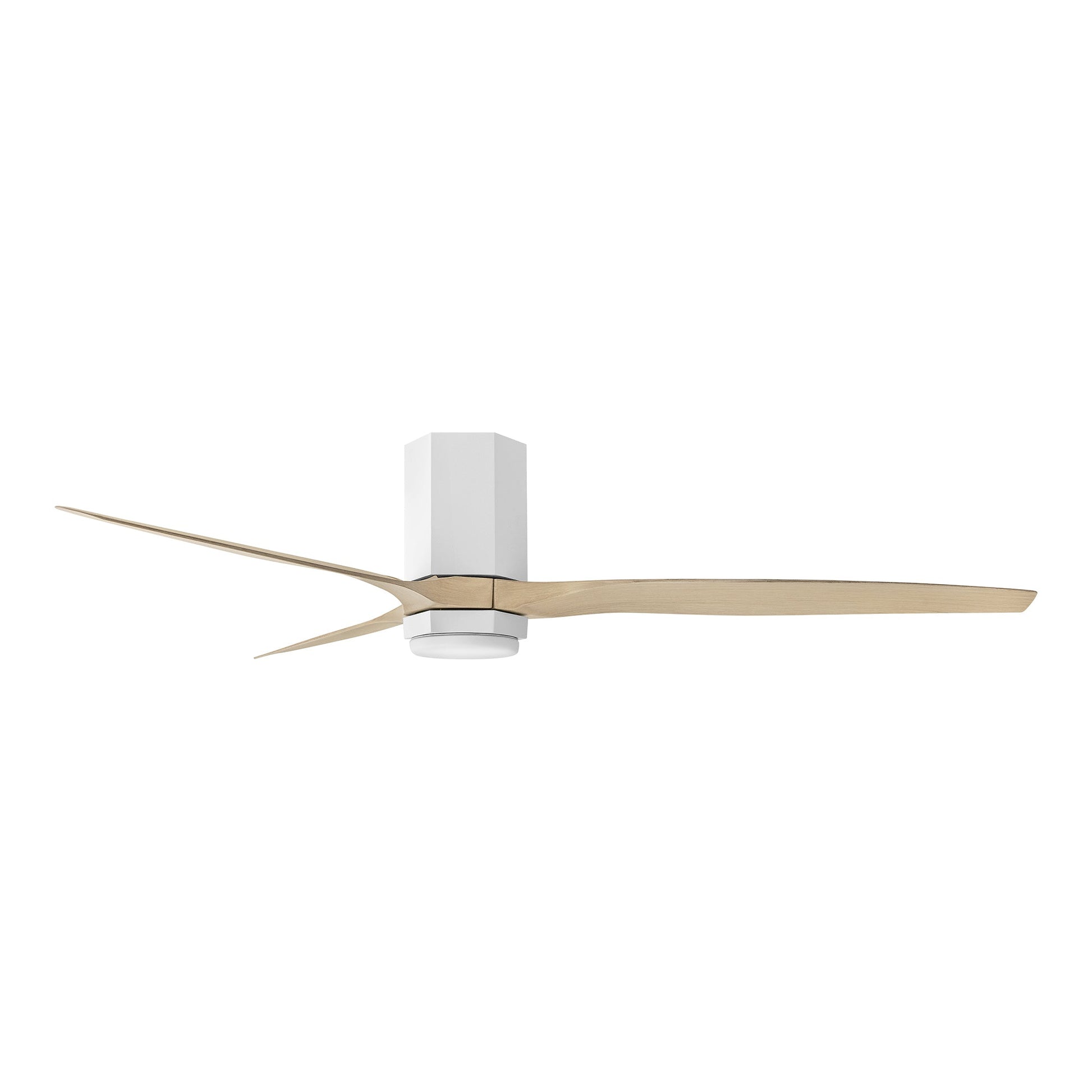 Facet LED Smart Ceiling Fan in Matte White/Natural (60-Inch).