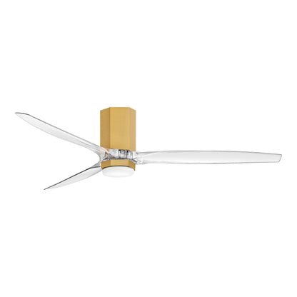 Facet LED Smart Ceiling Fan in Heritage Brass/Clear Acrylic (60-Inch).