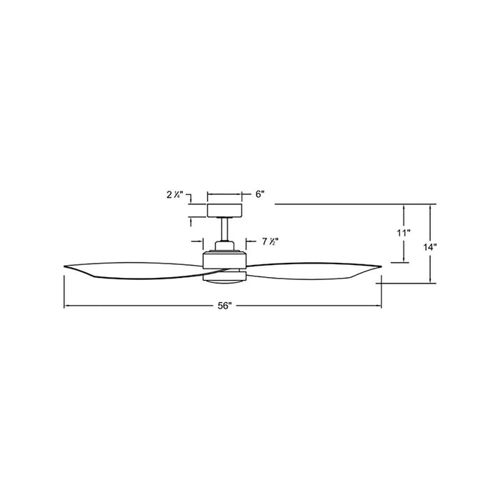 Iver LED Ceiling Fan - line drawing.