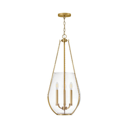 Farrin Pendant Light in Lacquered Brass.