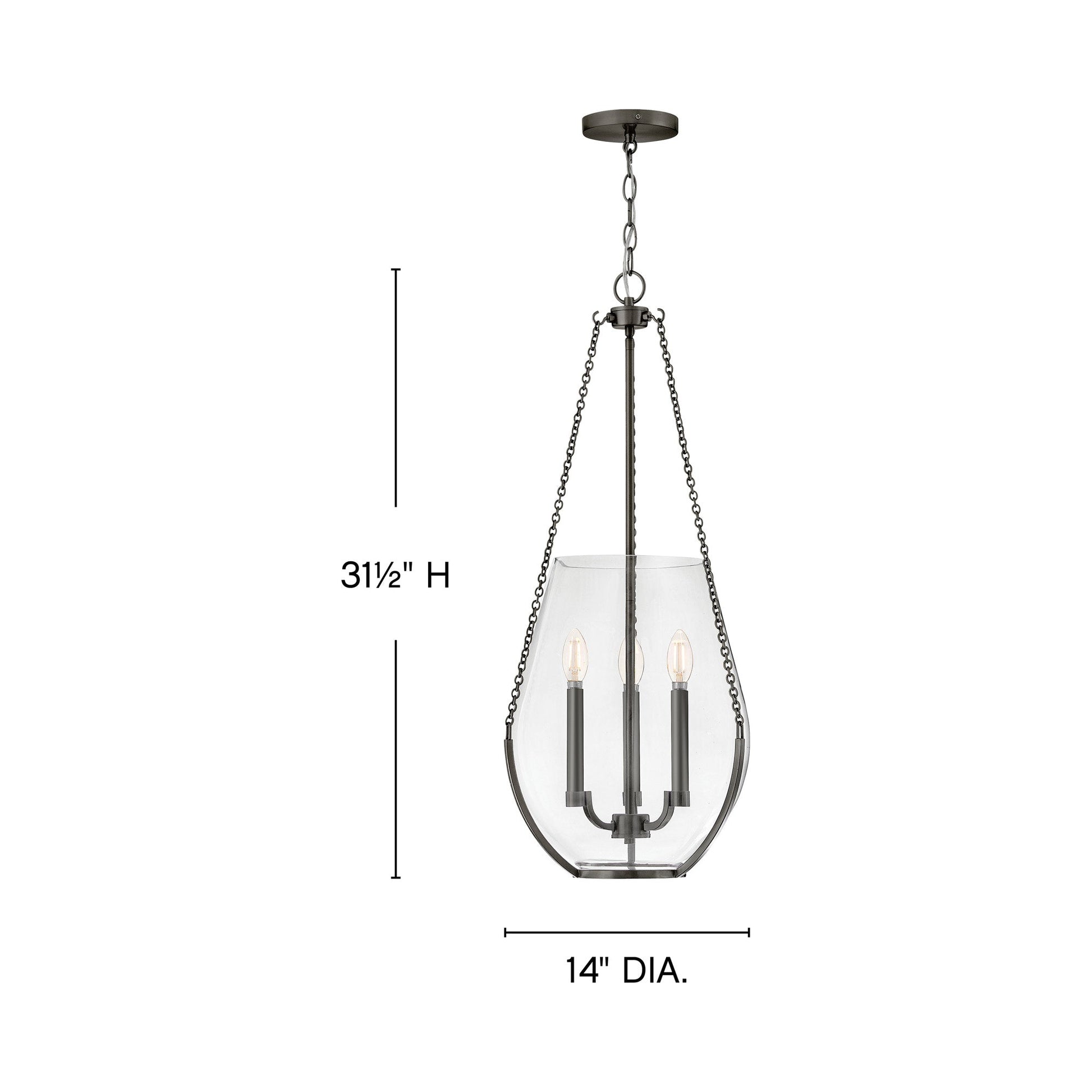 Farrin Pendant Light - line drawing.