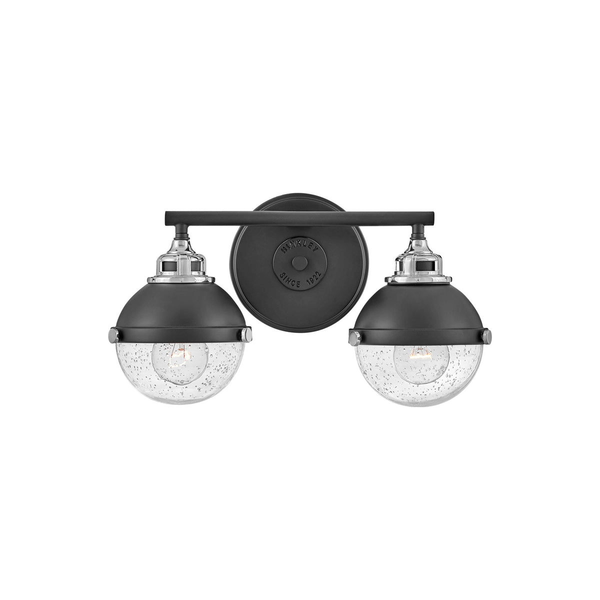 Fletcher Bath Vanity Light in Black/Chrome (2-Light).