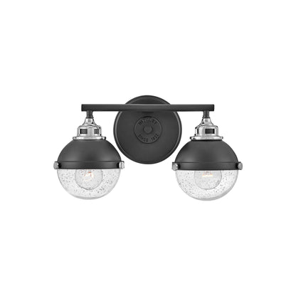 Fletcher Bath Vanity Light in Black/Chrome (2-Light).