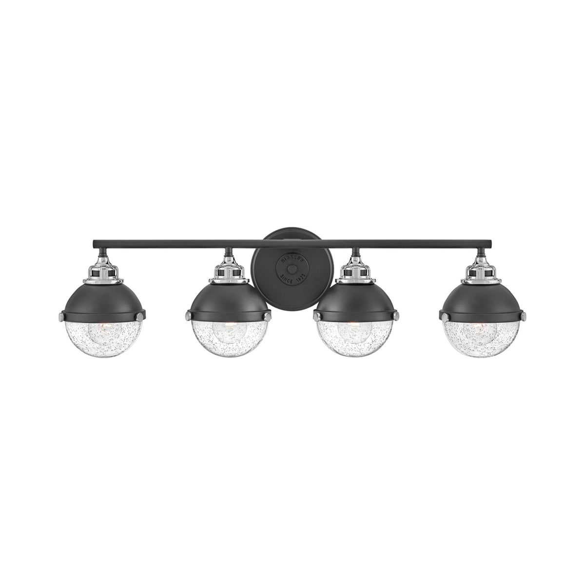 Fletcher Bath Vanity Light in Black/Chrome (4-Light).