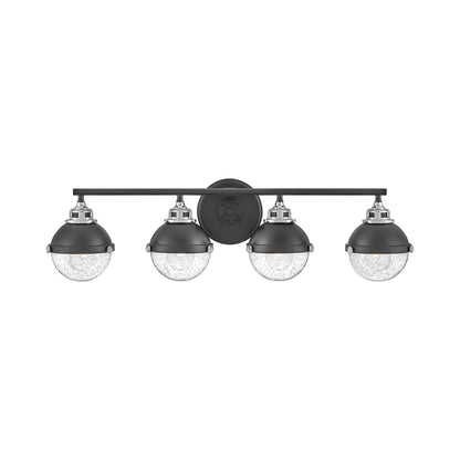 Fletcher Bath Vanity Light in Black/Chrome (4-Light).