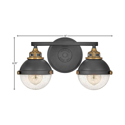 Fletcher Bath Vanity Light - line drawing.