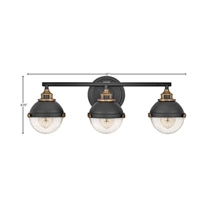 Fletcher Bath Vanity Light - line drawing.