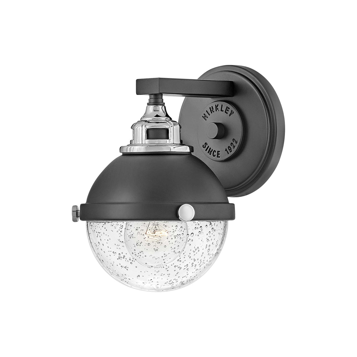 Fletcher Bath Wall Light in Black/Chrome (7.8-Inch).