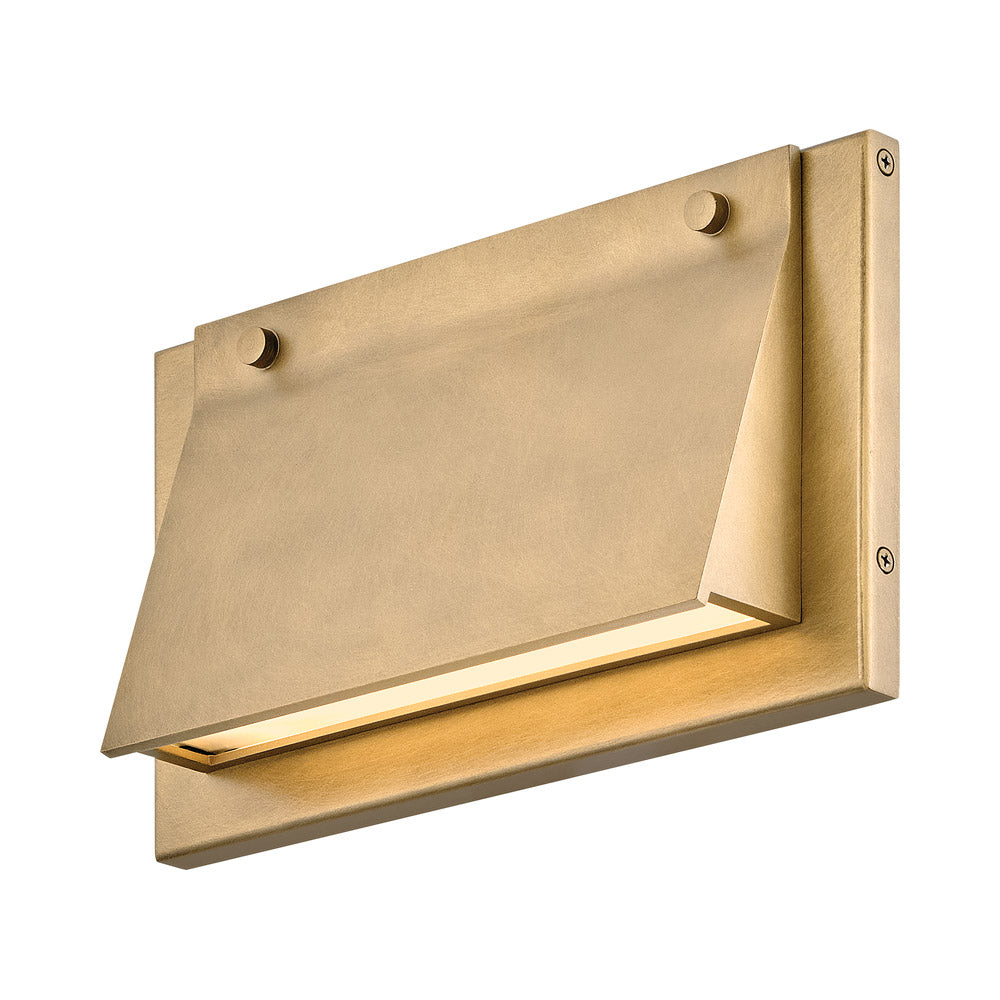 Fold Outdoor LED Wall Light in Heritage Brass (7-Inch).