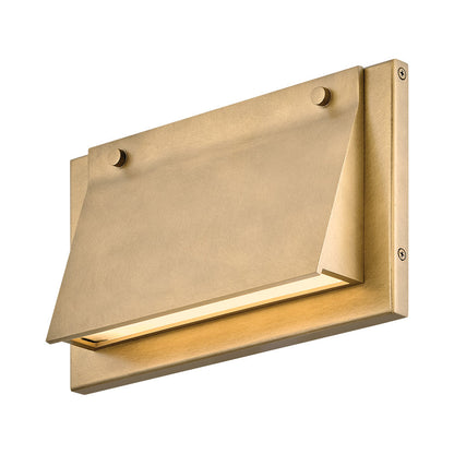 Fold Outdoor LED Wall Light in Heritage Brass (7-Inch).