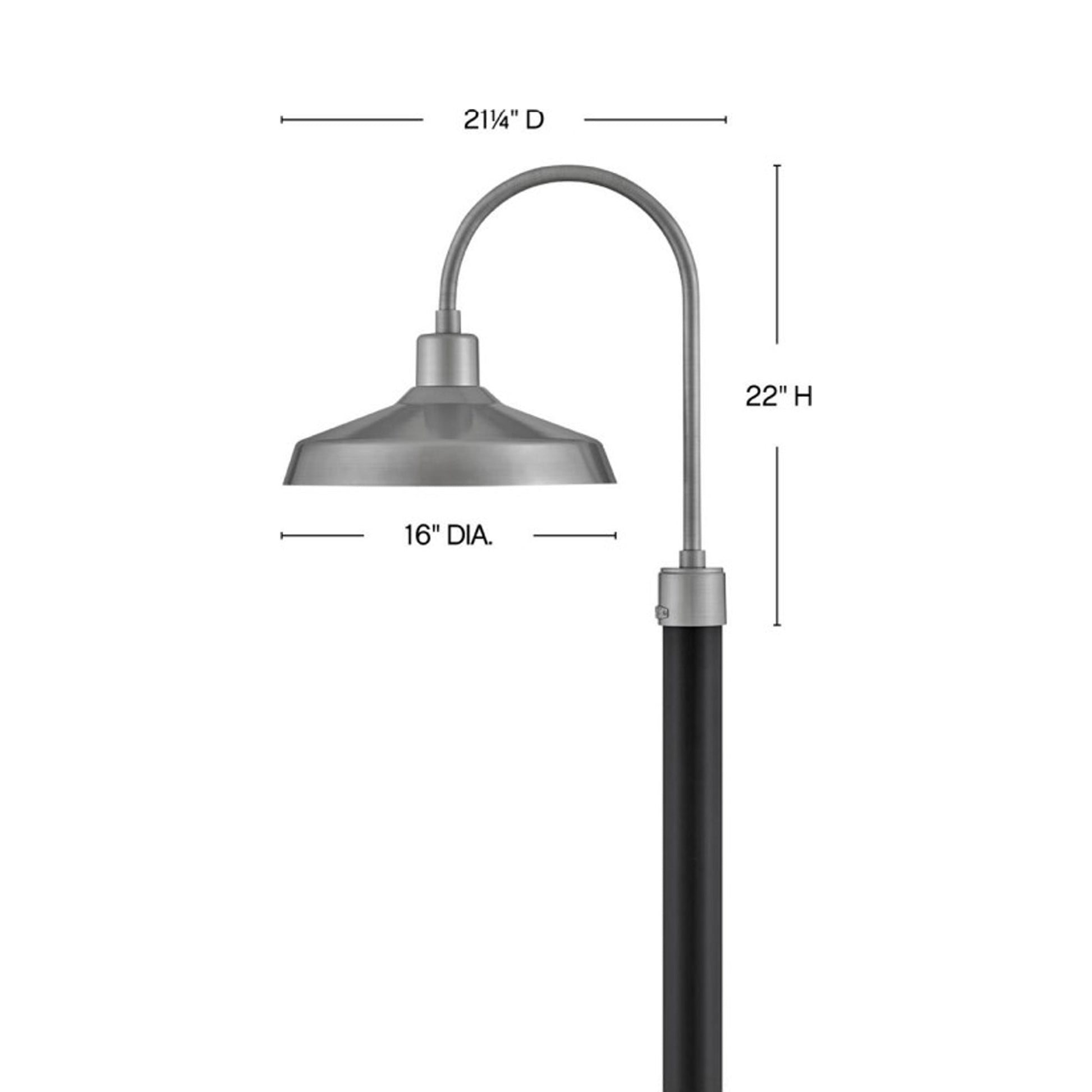 Forge Outdoor Post Light - line drawing.