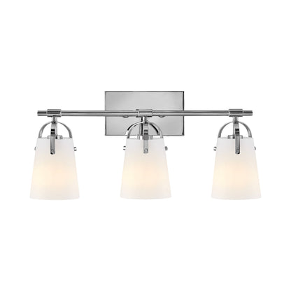 Foster Bath Vanity Light in Chrome (Etched Opal Glass/3-Light).