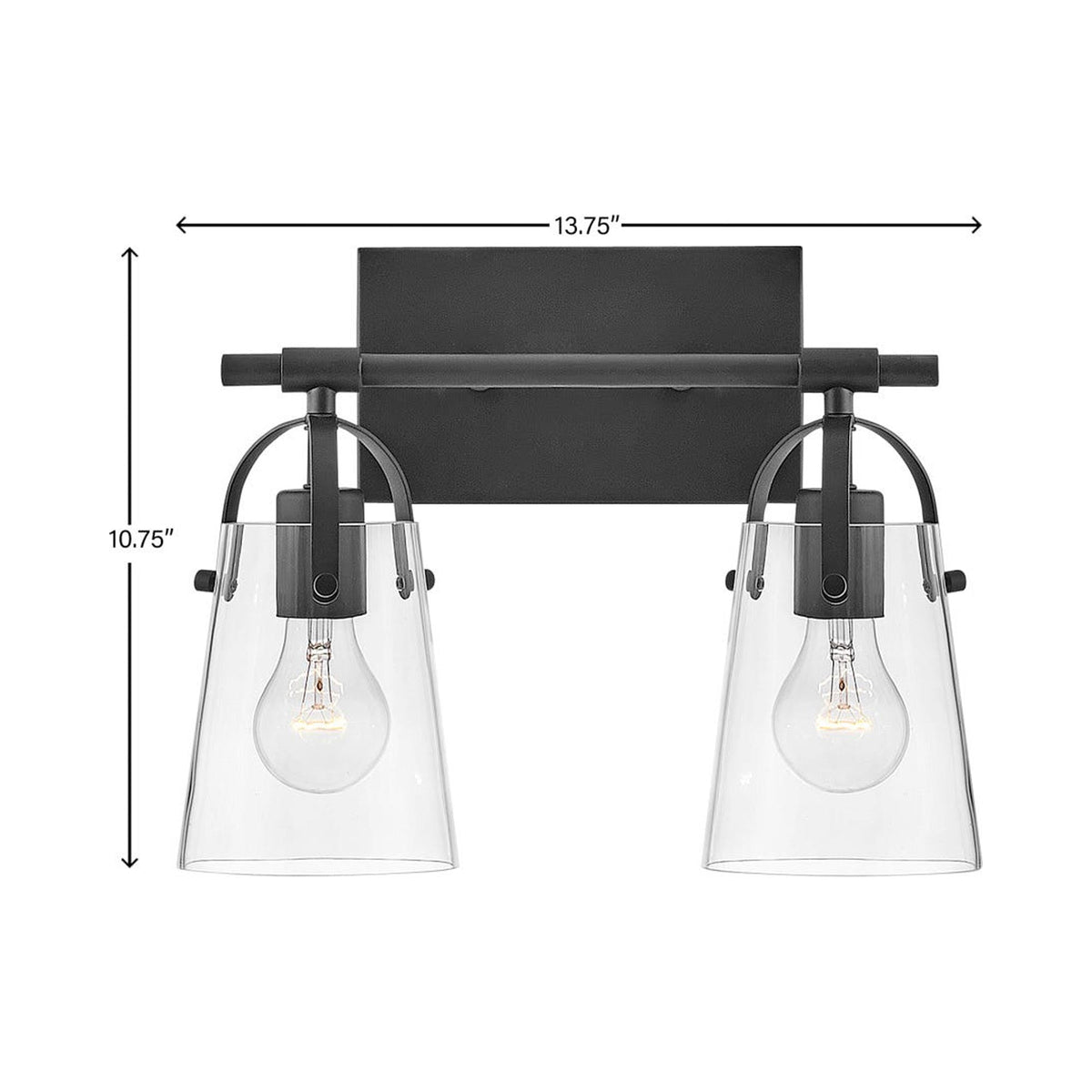 Foster Bath Vanity Light - line drawing.