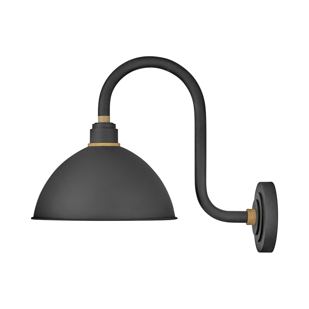 Foundry Outdoor Barn Wall Light in Textured Black (Dome/20-Inch).