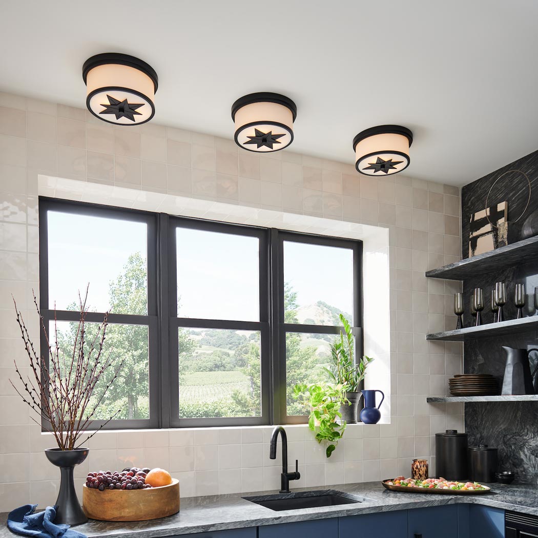 Foyer Montrose Flush Mount Ceiling Light in kitchen.