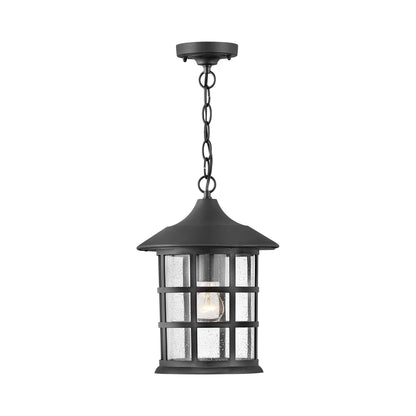 Freeport Coastal Outdoor Pendant Light in Textured Black.