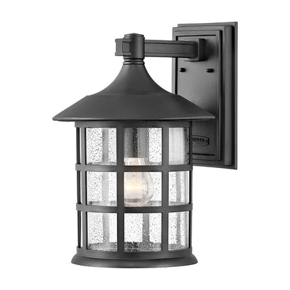 Freeport Coastal Outdoor Wall Light in Textured Black (15.25-Inch).