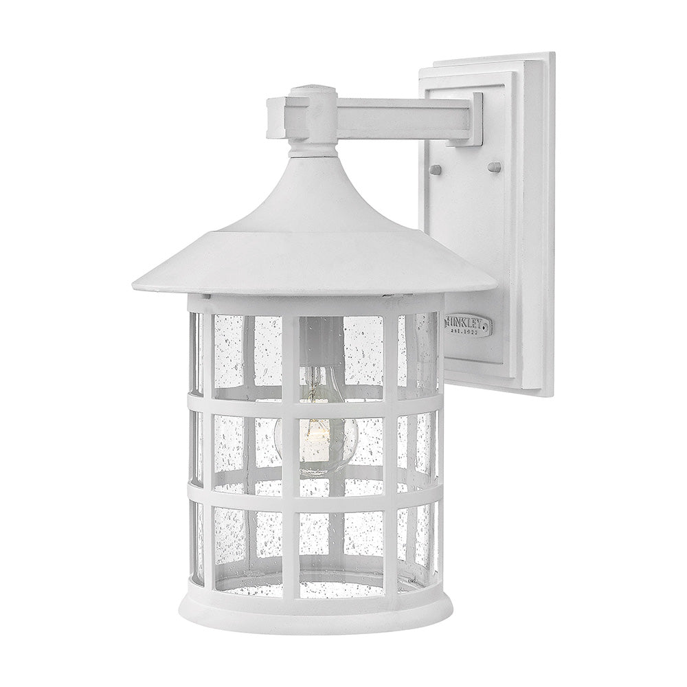 Freeport Coastal Outdoor Wall Light in Textured White (15.25-Inch).