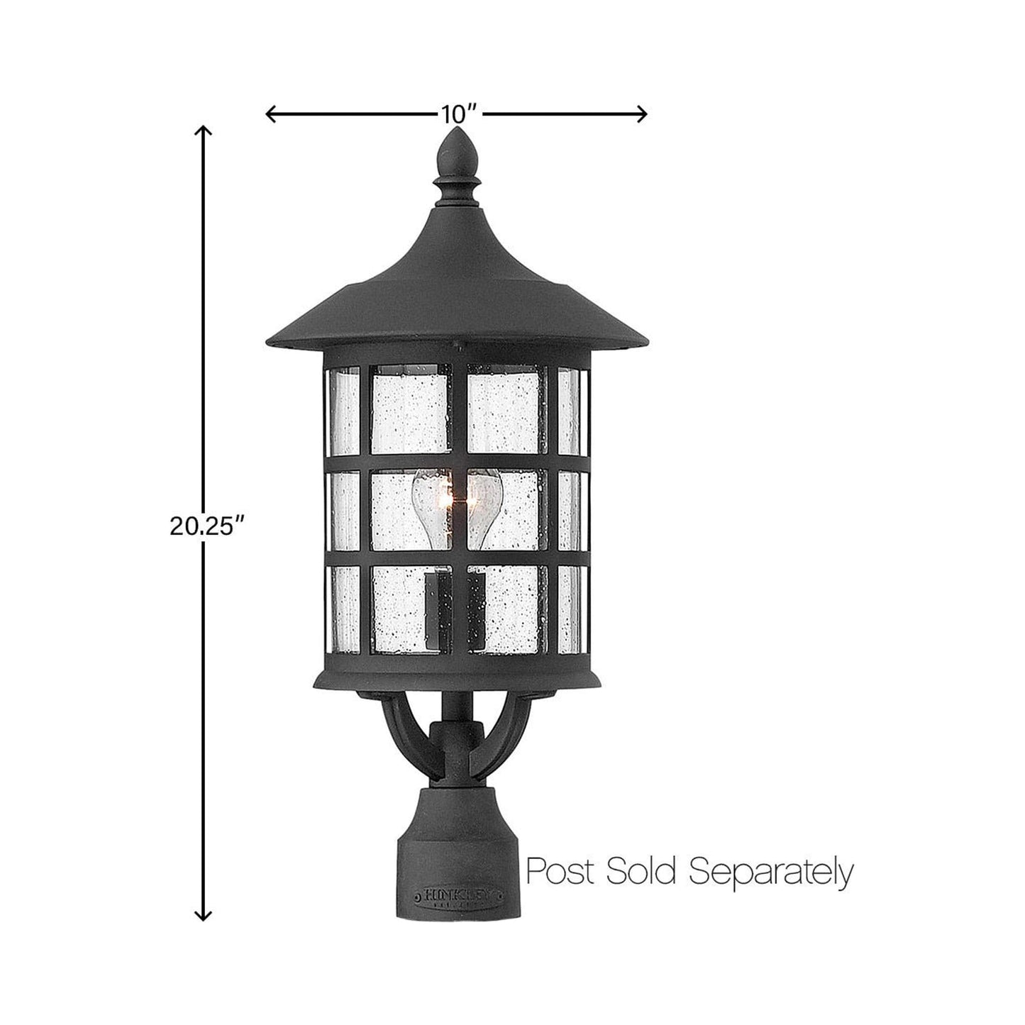 Freeport Outdoor Post Light - line drawing.
