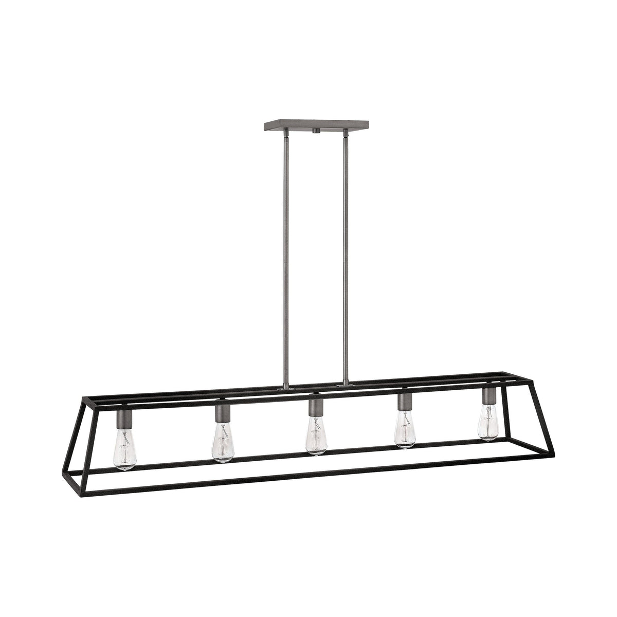 Fulton Linear Pendant Light in Aged Zinc/Antique Nickel (5-Light).