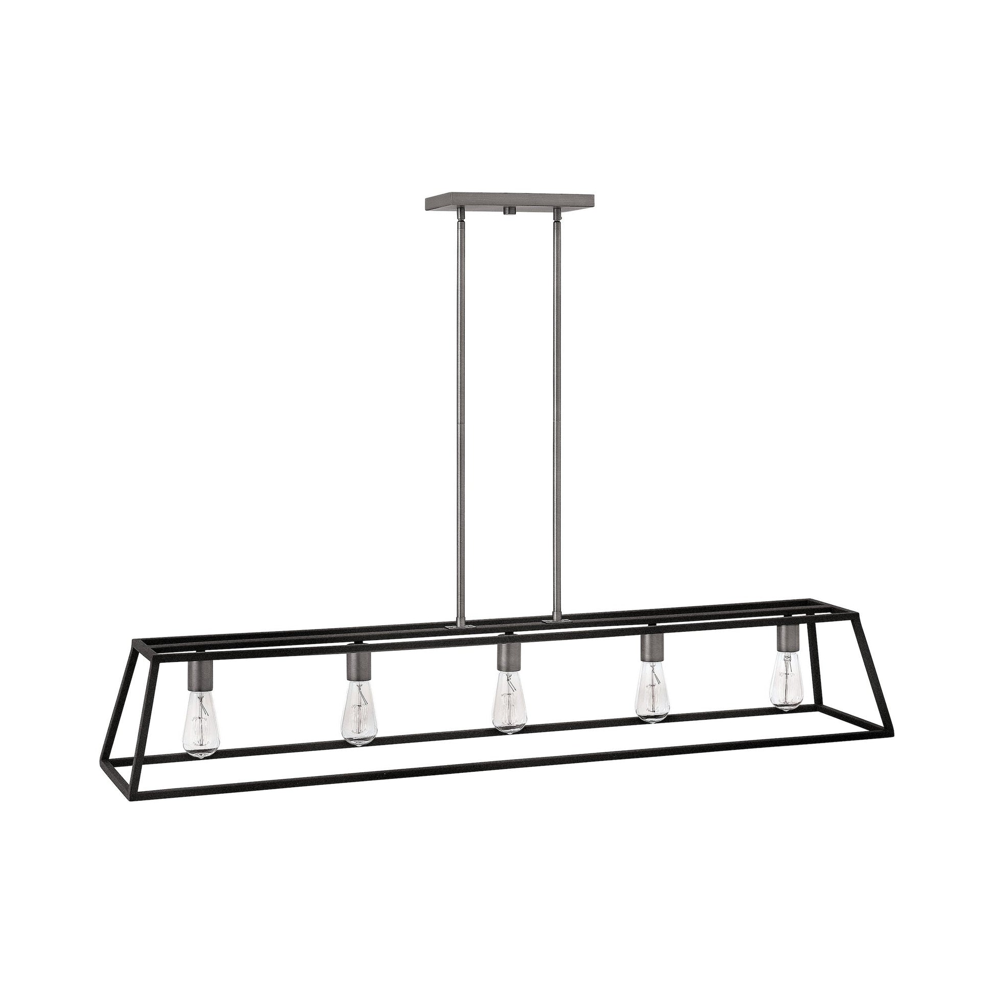 Fulton Linear Pendant Light in Aged Zinc/Antique Nickel (5-Light).