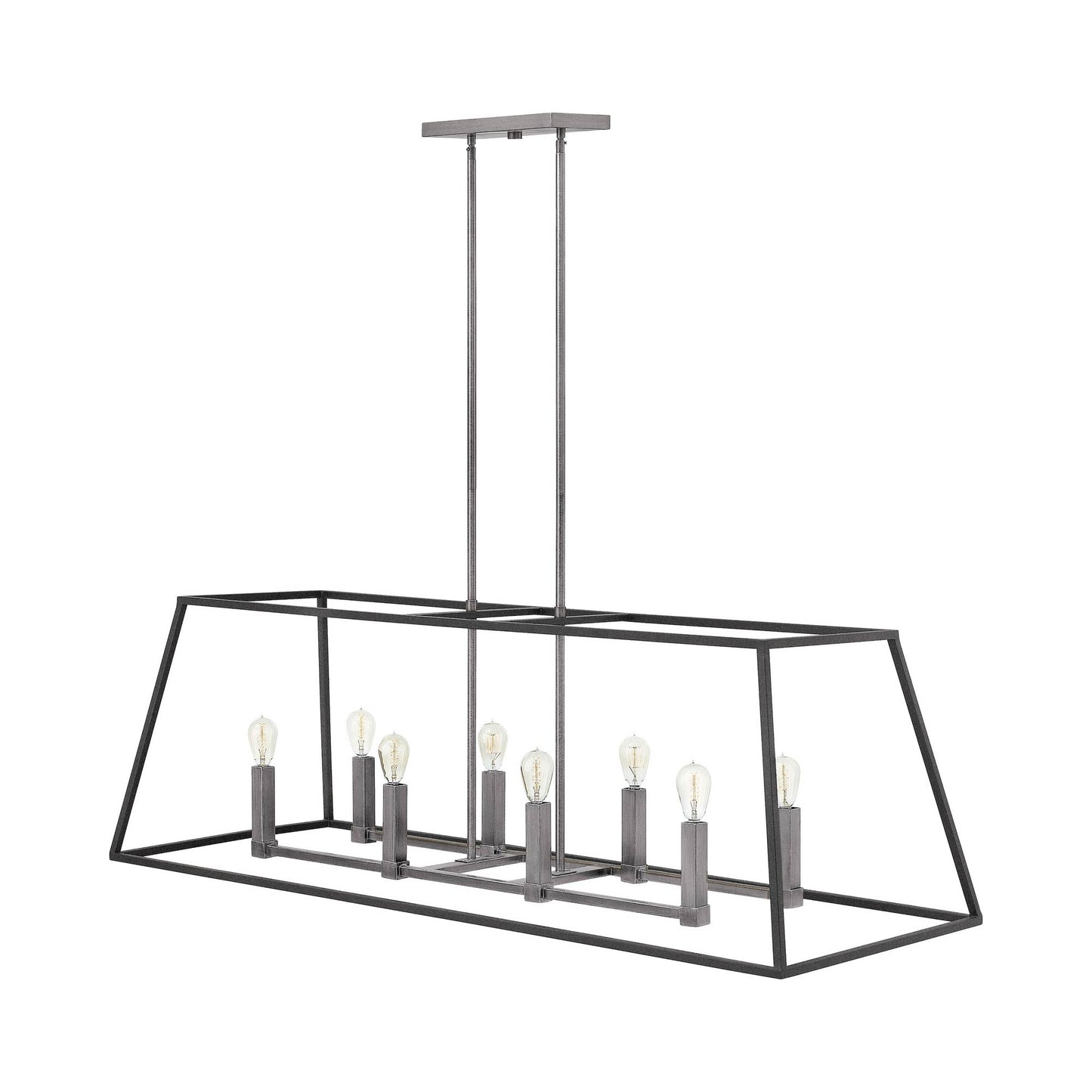 Fulton Linear Pendant Light in Aged Zinc/Antique Nickel (8-Light).