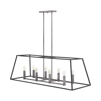 Fulton Linear Pendant Light in Aged Zinc/Antique Nickel (8-Light).