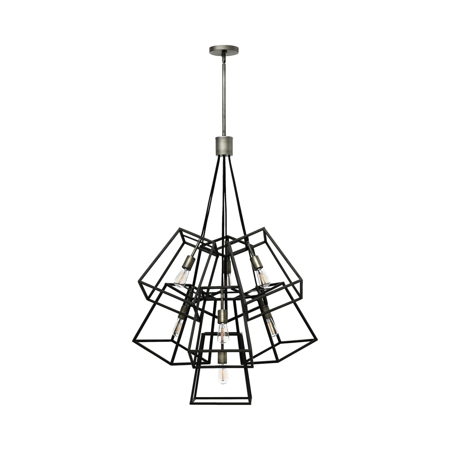 Fulton Multi Light Pendant Light in Aged Zinc/Antique Nickel.